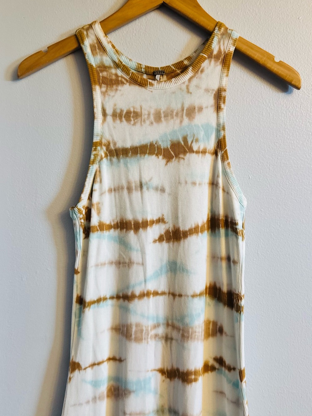 YFB Young Fabulous Broke Ribbed Tie Dye Maxi Dress M Shibori Boho Revolve EUC - Picture 3 of 9